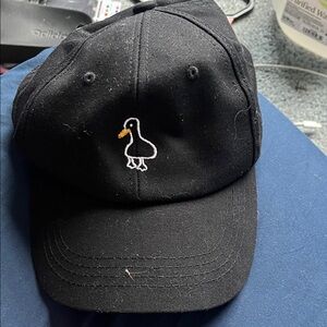 Black Cap with Duck Embroidery